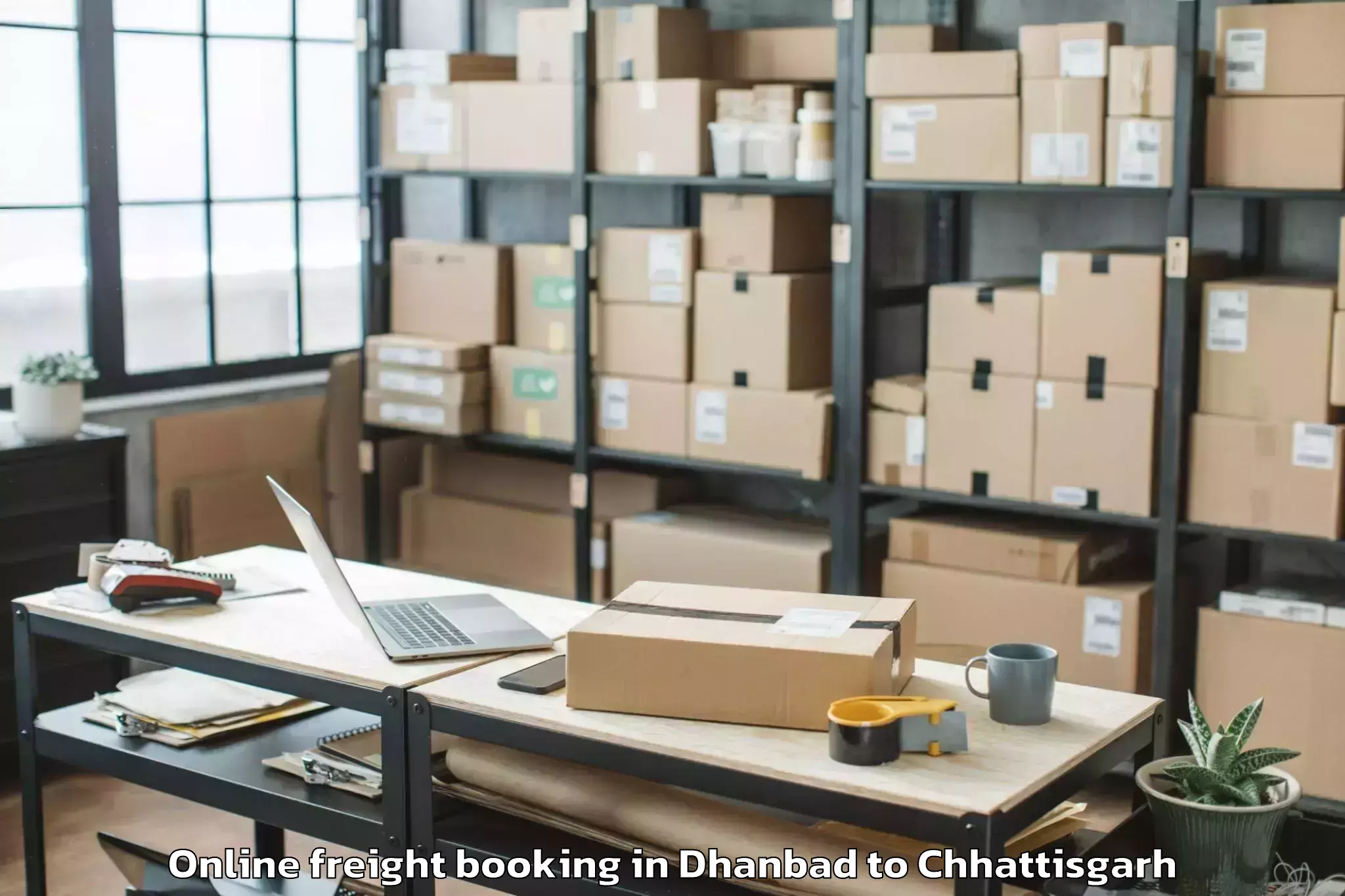 Affordable Dhanbad to Surajpur Online Freight Booking